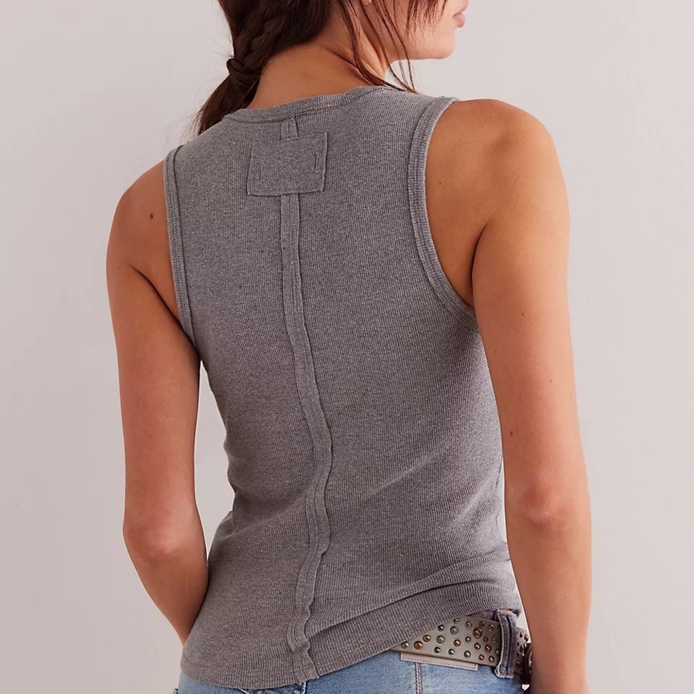 **NWOTS** Free People X We The Free "Neria" Ribbed V Neck Tank Top. Size Small - Picture 7 of 16